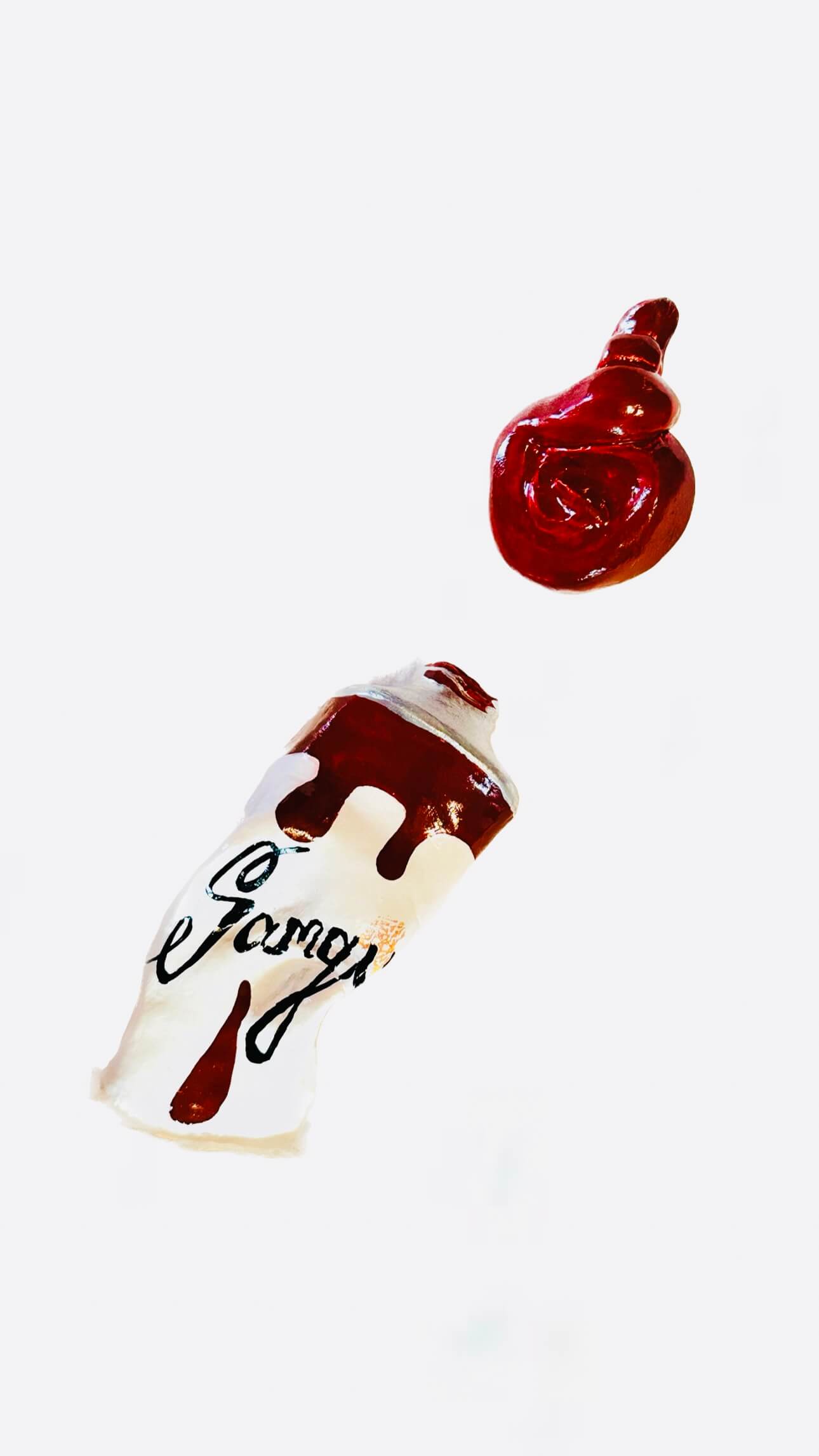 Sangue Tube and Paint Brooches