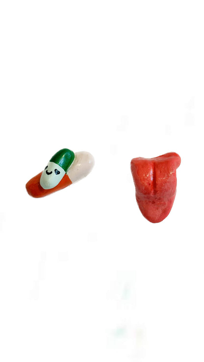 Tongue and Happy Pills Pins